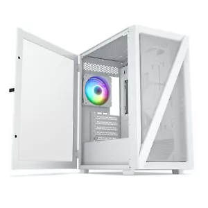 Vetroo M05 White Micro ATX Gaming Computer PC Case M-ATX / ITX w/ 120mm ARGB Fan - Picture 1 of 9