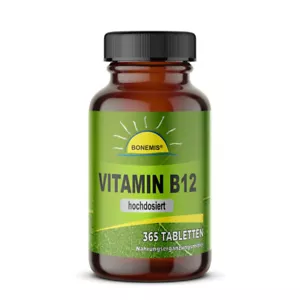 Vitamin B12 (hochdosiert, natürlich, bioaktiv, vegan), 365 Tabletten, Bonemis® - Bild 1 von 2