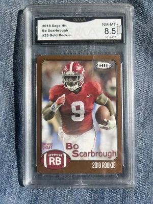 2018 Sage Hit Bo Scarbrough #25 Gold Rookie Card   GMA  NM-MT+ 8.5 - Image 1 of 2