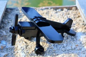 8" Natural Obsidian Carved Sailplane Reiki Crystal Gift Home decor Heal Gift 1pc - Picture 1 of 10