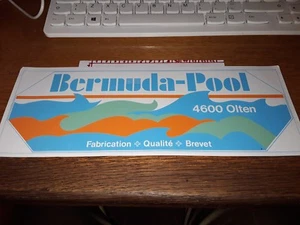 ADESIVO STICKER VINTAGE KLEBER bermuda pool 4600 olten fabrication qualite breve - Foto 1 di 1