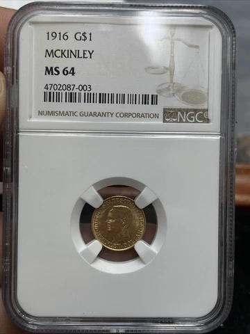 MCKINLEY 1916 G$1 Gold Commemorative NGC MS64 Cover