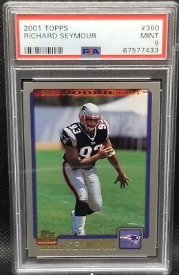 2001 Topps, PSA 9, RICHARD SEYMOUR, #360, New England Patriots, PSA 9, HOF - Image 1 of 2