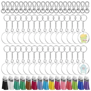 Acrylic Keychain Blanks 150pcs Clear Blank Keychains Kit Including Acrylic Bl... - Picture 1 of 6