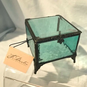 J. Devlin Glaskasten Windsor blau 3,25" x 3,5" x 3" abgeschrägte Oberseite 42,99 $ - Bild 1 von 12