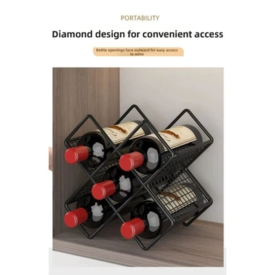 Porta Vino in Metallo Rinforzato per Conservazione Vino Orizzontale e Organizzaz - Immagine 1 di 4