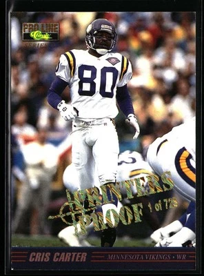 Cris Carter 1995 Pro Line Series II #II-7 Printer's Proofs #/725 Vikings - Image 1 of 2