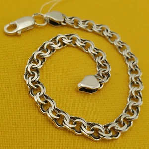 Vintage Silber Armband Herren Bismarck Geschwärzt Armband. Breite 6 mm. 20 - Bild 1 von 6