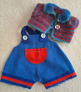 Latzhose & Bolerojäckchen, Shabbylook, für ca. 30 - 35 cm Bären - HANDARBEIT - Bild 1 von 2