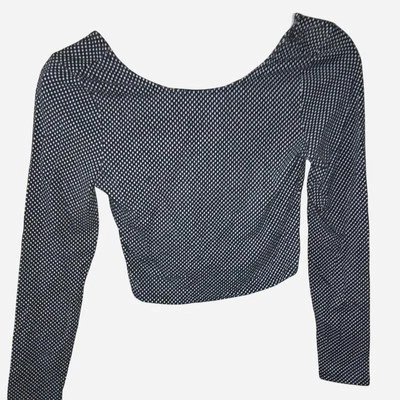 Forever 21 Cropped Polkadot Long Sleeve Shirt - Size Small - Image 1 of 2