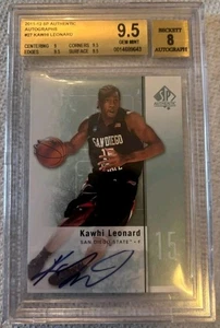 2011-12 SP Authentic Kawhi Leonard Rookie Auto #27 BGS 9.5 Gem Mint SDSU - Picture 1 of 3
