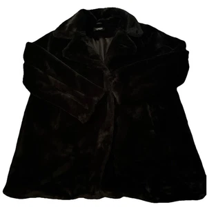 "Chaqueta negra de piel sintética para mujer cafetería Nueva York 46"" pecho talla XL suave de lujo" - Imagen 1 de 12