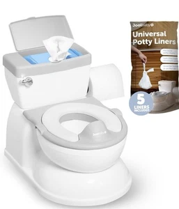 Silla para orinar 2 en 1 con sonido de descarga y toallitas almacenamiento caja abierta gris - Imagen 1 de 6