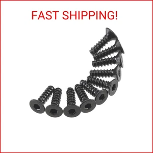 Axial AXA465 Hex Socket Tap Flat Head Screws (10-Piece), M3x10mm, Black - Picture 1 of 2