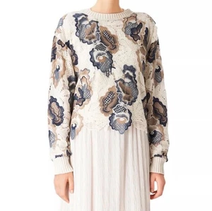 Suéter See by Chloe Floral Encaje Bordado Talla S - Imagen 1 de 9