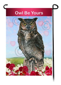 Owls Valentines Sweetheart Garden Flag - Picture 1 of 6