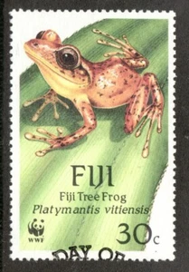 1988 Fiji Sc# 593 - 30¢ Tree Frog / World Wildlife Fund - Used stamp Cv$7.25 - Picture 1 of 1