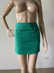 Nueva Con Etiquetas Mini Falda Corta Algodón Elástica Verde H&M Bolsillos con Cremallera Talla 2/XS - Imagen 1 de 11