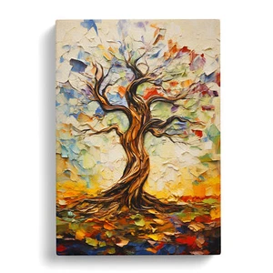 Baum Action Kunst Leinwand Wandbild Kunstdruck gerahmtes Bild Deko Wohnzimmer Schlafzimmer - Bild 1 von 4