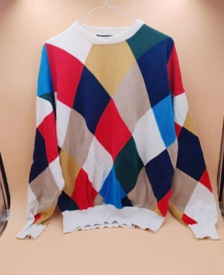 Suéter De Colección Lyle & Scott Diamante Patrón A Cuadros Golf Manga Larga Talla XXL  Foto 1 de 4