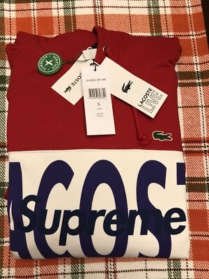Supreme Lacoste Hoodie Red Size Small - Photo 1/4