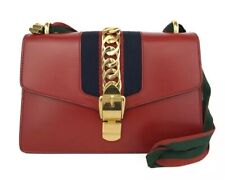 Gucci Sylvie Shoulder Bag Red Leather Slightly Used With Gucci Dust Bag