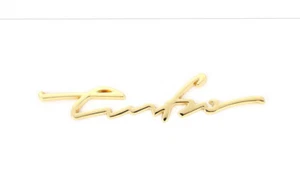 Turbo Gold Farbe Metall Auto Kofferraum Abzeichen - Bild 1 von 1