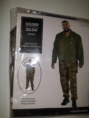 Disfraz de Soldado Militar Mangas Extraíbles Chaqueta Pantalones Adulto Hombre 2XL 48/52 Foto 1 de 4