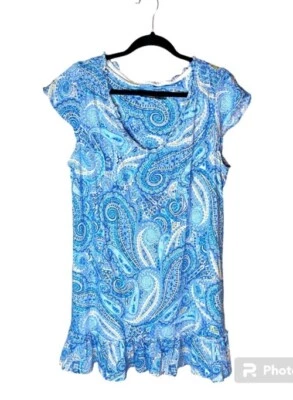 Lauren Ralph Lauren Black Label Blue Paisley Nightgown Women’s Size Large - Image 1 of 4