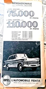 1960 1962 OPEL REKORD PUBBLICITA' LOTTO 2 RITAGLI da GIORNALI dell'EPOCA - Picture 1 of 2