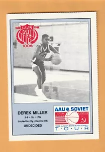 Tarjeta soviética Derek Miller 1988 Kentucky Louisville Central 3V - Imagen 1 de 2