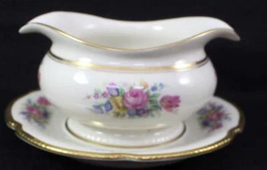Castleton (USA) CASTLETON ROSE Gravy Boat w/Underplate GREAT CONDITION Mfg 2nd - Picture 1 of 5