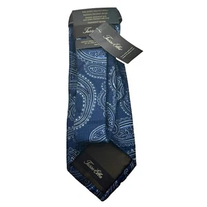 Tasso Elba Men 100% Silk Amato Paisley Tie Navy Blue NWT Formal Business Casual - Picture 1 of 4