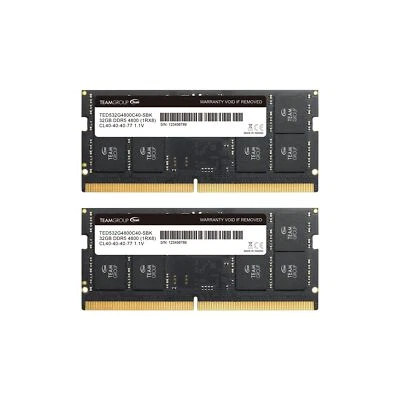 TEAMGROUP Elite SODIMM DDR5 64GB (2x32GB) 4800MHz (PC5-38400) CL40 Non-ECC Un... - Image 1 of 4
