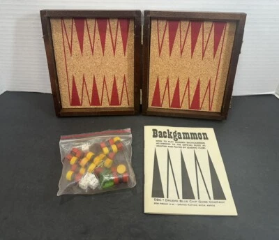 Vintage Drueke Blue Chip Game Co. Magnetic Backgammon Little Traveler No. 107 - Image 1 of 4