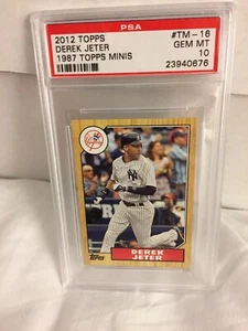2012 Topps Mini Derek Jeter PSA 10 1987 Retro Look Yankees - Picture 1 of 1