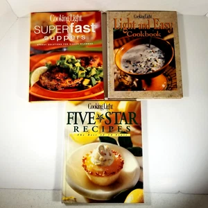 Lot Of 3 Cooking Light Cookbooks Superfast Suppers Five Star Recipes, Light Easy - Picture 1 of 6
