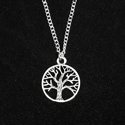 Collana ALBERO DELLA VITA ciondolo Argento con Catena in Acciaio inox Uomo Donna - Immagine 1 di 4