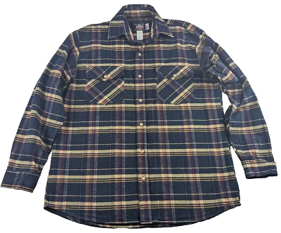 Camisa de Franela Johnson Woolen Mills Hecha en EE. UU. 8 OZ Hombres 2XL Azul Algodón a Cuadros Foto 1 de 4