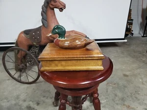 Vintage Duck Decoy Wood Gentlemen Box Wood Box Display 12" hunting sportsman lot - Picture 1 of 12