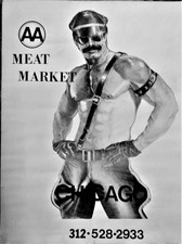 POSTER - AA Meat Market Leather Bar (Chicago) 1980's  36" x 24