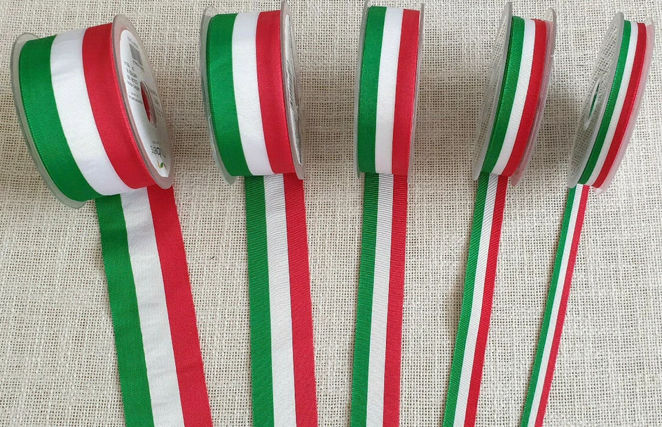 NASTRO TRICOLORE 6-12-18-25-36 mm - qualità superiore Manubens - 100% poliestere