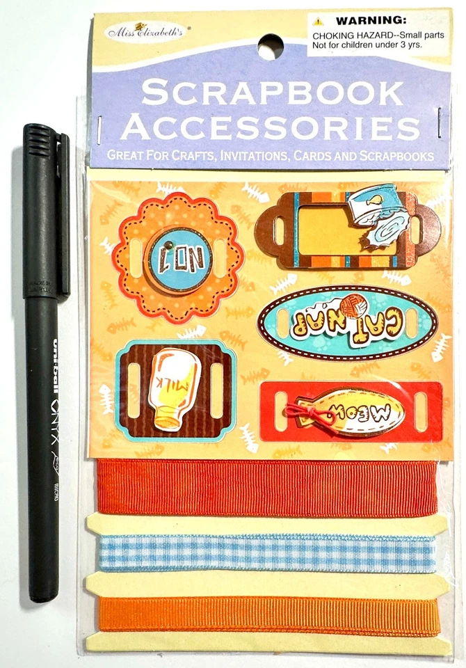 Tarjeta adorno álbum de recortes pegatinas gato Miss Elizabeth Foto 1 de 1