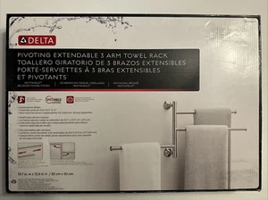 Delta EXT28-BN-R Pivoting Extendable 3-Arm Wall Mount Towel Bar, Brushed Nickel - Picture 1 of 2