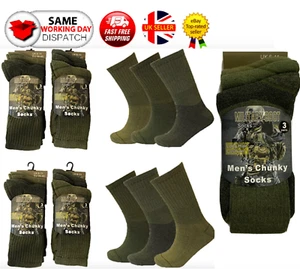 Mens Army Military Combat Boots Hiking Padded Thermal Warm Thick Socks Size 6-11 - Picture 1 of 2