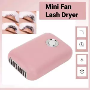 Eyelash Dryer Fan Mini Portable USB Rechargeable 3 Speed Low Noise Eyelash Fan - Picture 1 of 12