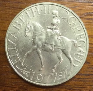  1952-1977 H M Queen Elizabeth II Silber Jubiläum Gedenkmünze Krone ~ schön - Bild 1 von 5