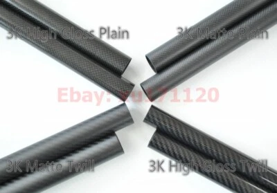 3K Carbon fiber pipe OD 6 8 10 12 14 16 18 20 22 23 24 26 25 27 30 32 40 L 500mm - Image 1 of 4