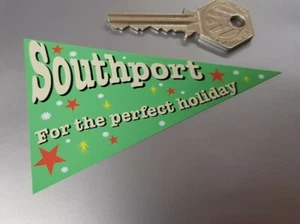 Southport Holiday Travel Pennant Vintage Retro Classic Car Window Sticker 4" - Picture 1 of 1