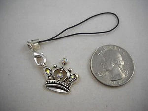 RARO Dije de Teléfono Celular Premier Designs Corona de Plata Nuevo con Etiquetas ¡Dulce! - Imagen 1 de 1